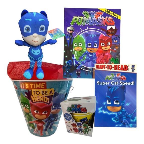 PJ Masks Easter Basket Gift Set for Boys – Catboy Plush, Books, Art Kit & Bucket - Picture 1 of 11